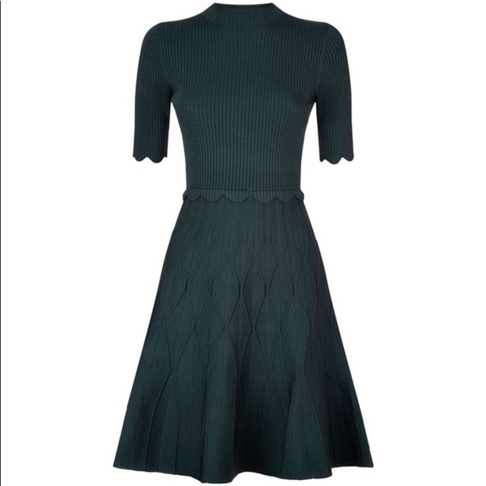 Antonio Melani - Black Scalloped-trim Knitted Dress